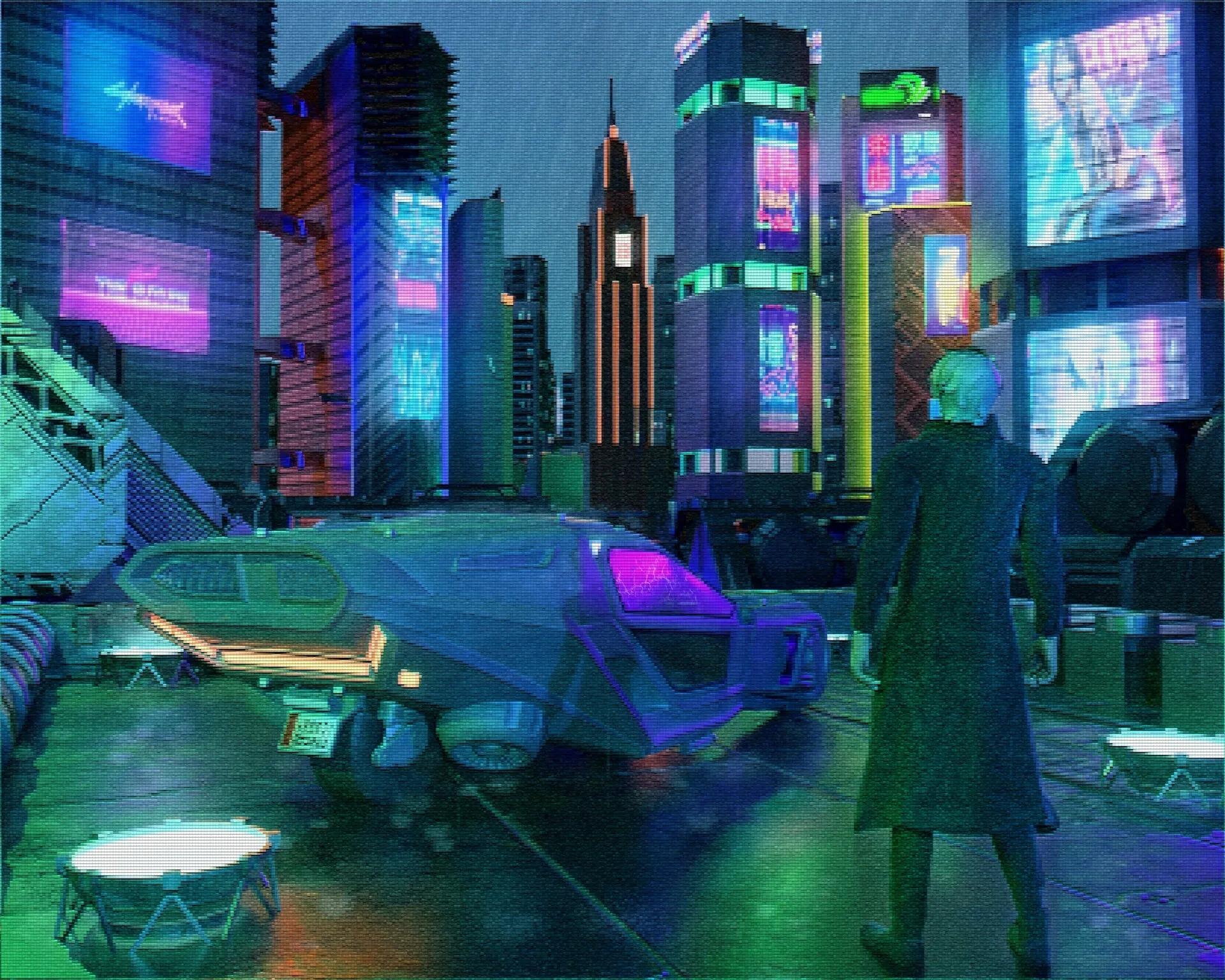 Cyberpunk Start Screen, clean version without the menu text
