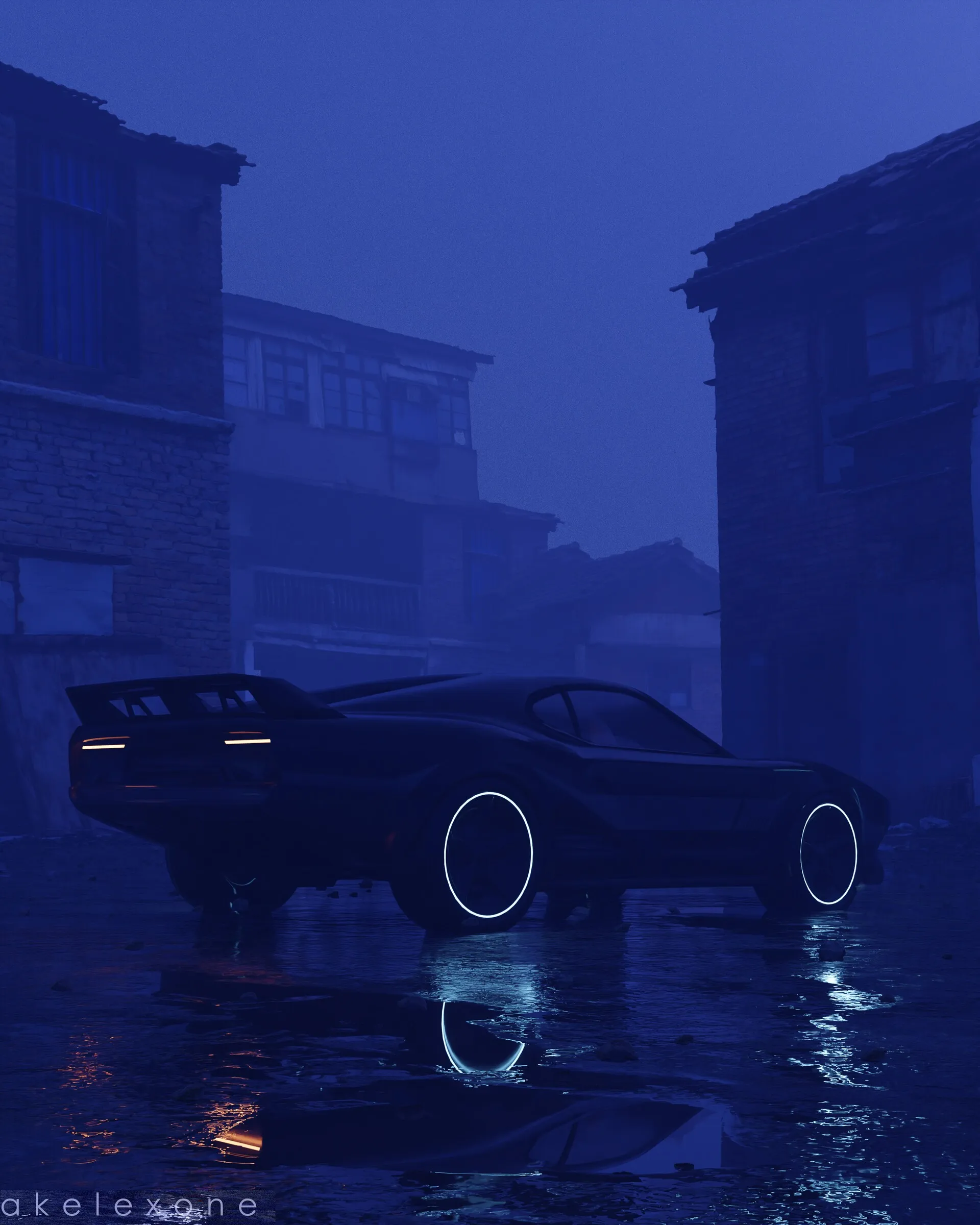 Nightrider, alternate deep blue color grade