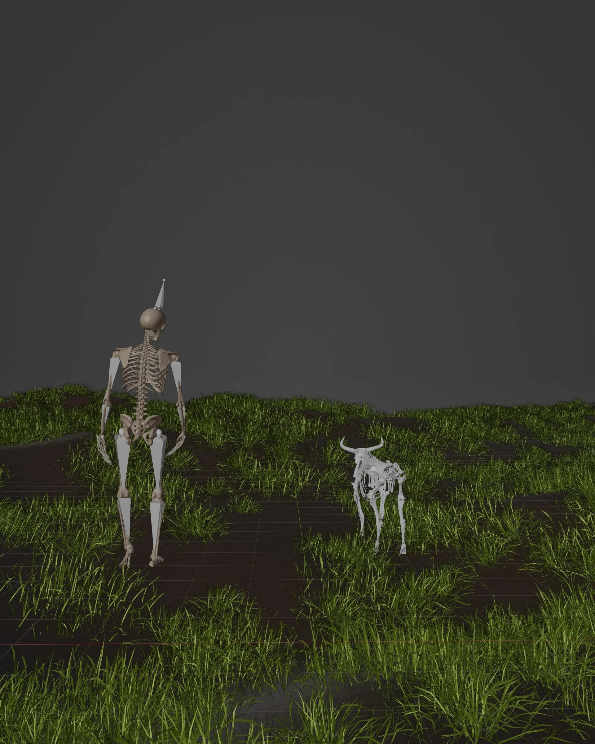 The Soul Wanders, viewport pass with green grass
